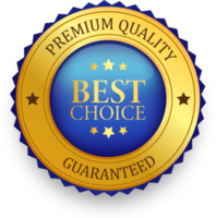 Realistic golden best choice labels and badges. Silver labels and badges of seal quality product illustration. png