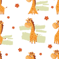 Seamless pattern with cute giraffe png