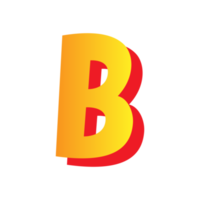 Letter b, comic style typeface with transparent background. png file