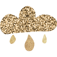 Simple glitter golden cloud png