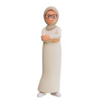 3D render ilustração de desenho animado de mulher muçulmana png