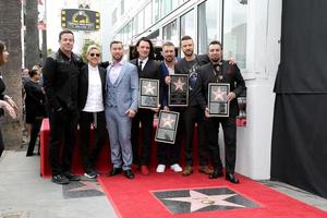 LOS ANGELES, APR 30 - Carson Daly, Ellen DeGeneres, Lance Bass, JC Chasez, Joey Fatone, Justin Timberlake, Chris Kirkpatrick at the  NSYNC Star Ceremony  on the Hollywood Walk of Fame on April 30, 2018 in Los Angeles, CA photo