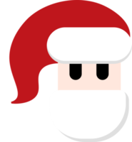 joli visage de père noël, style plat. dessin animé père noël à noël png