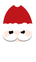 Cute Santa face, flat style. cartoon santa claus at christmas png