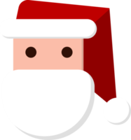 Cute Santa face, flat style. cartoon santa claus at christmas png