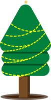 árvore de natal plana. pinheiros decorados com belas luzes. para uma festa de inverno de ano novo png