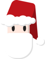 carino Santa viso, piatto stile. cartone animato Santa Claus a Natale png