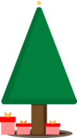 Flacher Weihnachtsbaum. Kiefern, die mit schönen Lichtern geschmückt sind. für eine winterliche Silvesterparty png