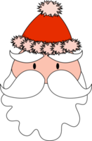 süßes weihnachtsgesicht, flacher stil. Cartoon-Weihnachtsmann zu Weihnachten png