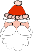 linda cara de santa, estilo plano. dibujos animados de santa claus en navidad png