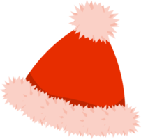 Flat red Santa hat. Santa costume accessories. winter wear png