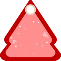 Blank red label for sale. Christmas tree shape. Offers, discounts or special prices. Christmas and New Year promotion ideas png