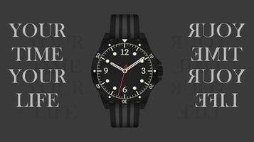 plantilla de cartel de reloj 3d vector