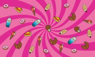 Food pattern vector and background chocolate