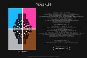 reloj vector plantilla de cartel 3d