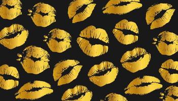 gold lips vector illustration