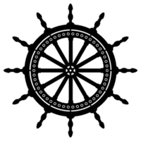 roer. stuurinrichting wiel in lijn kunst. gemakkelijk zwart wiel. schets PNG illustratie.