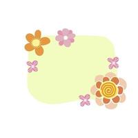 Cute frame for inscriptions from simple scandi summer flowers vector