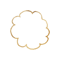 Gold Metallic Cloud Outlined png