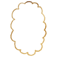 Gold Metallic Cloud Outlined png