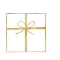 goldene quadratische geschenkbox umrissen png