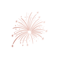 feu d'artifice en or rose png