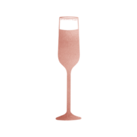 copa de vino metalizada de oro rosa png