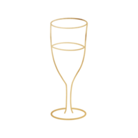 Gold Metallic Wine Glass Outlined png