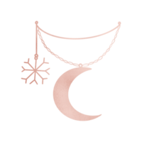 Rose Gold Metallic Moon Decoration png