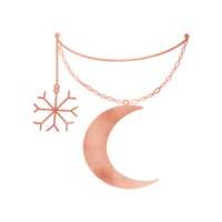 Copper Metallic Moon Decoration png