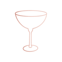 Rose Gold Metallic Wine Glass Outlined png