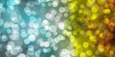 Light Blue, Yellow vector background with circles.