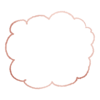 rosa oro metallico nube delineato png