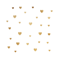guld metallisk hjärta konfetti png