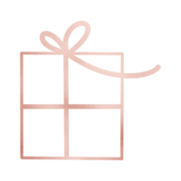 rosa nastro regalo scatola delineato png