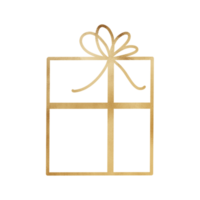 caja de regalo de oro delineada png