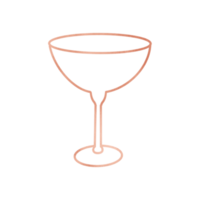 Copper Metallic Wine Glass Outlined png