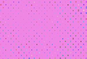 Light multicolor, rainbow vector pattern with symbol of cards.