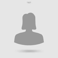 Woman icon for user profile. Female icon. Human or people sign and symbol. Vector. vector