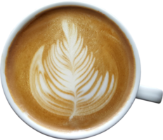 isolierte kaffee latte draufsicht in einem becher. png