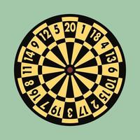 Retro Dart Board Black and Yellow vector