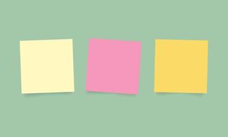 Blank Empty Sticky Reminder Notes Template Vector Icons