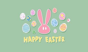 Cartoony Easter Holiday Card Vector Banner