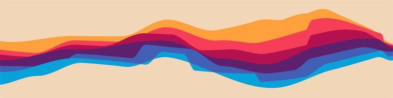 Retro Vintage Vector Pattern Color Waves Lines Wallpaper Banner