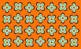 Abstract Retro Vintage Color Flower Pattern 60s 70s Furniture Wallpaper Background vector