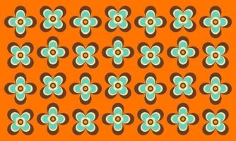 Abstract Retro Vintage Color Flower Pattern 60s 70s Furniture Wallpaper Background vector