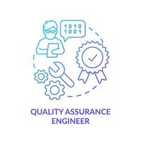 Quality assurance engineer blue gradient concept icon. Test and debug. Software engineer path abstract idea thin line illustration. Isolated outline drawing. vector
