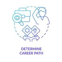 Determine career path blue gradient concept icon. Choose speciality. Steps to become software engineer abstract idea thin line illustration. Isolated outline drawing.