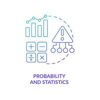 Probability and statistics blue gradient concept icon. Analysis and prediction. Data analyst skill abstract idea thin line illustration. Isolated outline drawing. vector