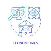 Econometrics blue gradient concept icon. Financial predictions. Banking field. Data analyst skill abstract idea thin line illustration. Isolated outline drawing. vector